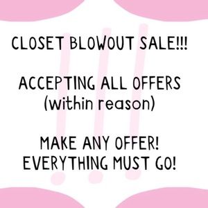 Closet Blowout Sale